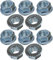 AERZETIX - C49646 - Set di 10 dadi esagonali con flangia/base dentata M12 Ø esterno 25mm - in acciaio al carbonio - controdado autobloccante