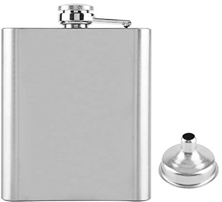 Flachmann, 8/7/10 oz Edelstahl Auslaufsicherer Flachmann mit Trichter, Flachmann Taschenflasche für Whisky Lik?r Wein Alkohol, Tolle Geschenkidee Flachmann(7oz)