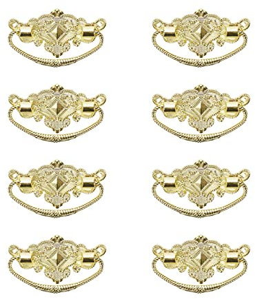 Savagrow 8 Stück Vintage Antik Schrank Bügel Ziehgriff Gold Drop Ring Zieher 6,3 cm Löcher Mitte mit Schrauben