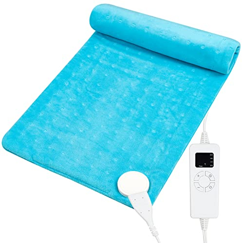 MOEMOE BABY Heating Pad Electric Heat Pads for Back Pain Relief, XL Heated Pads with Auto Shut Off Winter Warming Pad 30×60cm Flannel Green