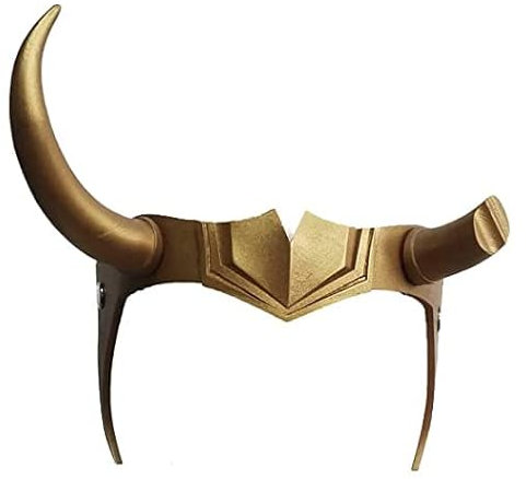 Loki Maske mit Hörnern Cosplay Thor Kostüm Halloween Zubehör (D (Latexmaske))