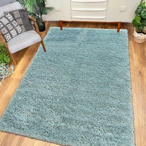 Luxury Thick Soft Cream Shaggy Shag Living Room Area Rug Plush Pile Durable Bedroom Carpet Entrance Mat Rugs 120cm x 170cm