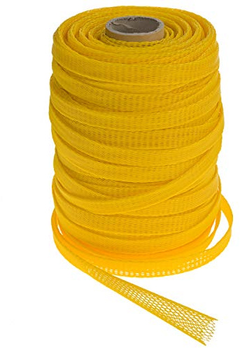 HaGa® 5 m Verpackungsnetz Netzschlauch Schutznetz Ø 25-50 mm | Farbe gelb | Oberflächenschutznetz | Netzbeutel | wiederverwendbar | Meterware