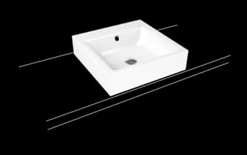 Kaldewei Puro Aufsatzwaschtisch 3156 460x460x120 mm, Ausführung: mit 1-er Hahnlochbohrung
