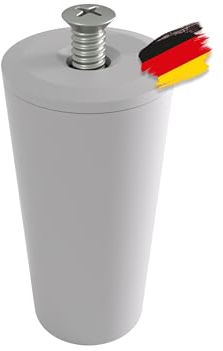 BAUHELD® Tope de persiana enrollable de 40 mm [8 unidades] de plástico [fabricado en Alemania] – Tope de tope para persianas, incluye tornillos, apto para láminas de persiana, color gris claro