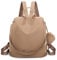 OLIVIA WONG Wasserdichter Diebstahl-Rucksack für Damen (13 l), umwandelbarer Rucksack mit Bommel und abnehmbarem Ziergriff, Kaki