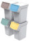 Keden Stackbox Juego de Cubos de Basura para Reciclaje Sistema de Separación de Residuos (4x 20 L, Ceniza)