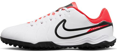 NIKE Jr Legend 10 Academy TF, Bass Unisex Kids, White Black Bright Crimson, 35.5 EU