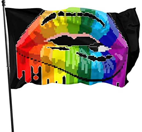 Haus Hof Flagge 90X150cm Abstrakte Lippen Flagge Wetterfeste Fahne Robuste Garten Fahnen Für Veranda Hof Feiern