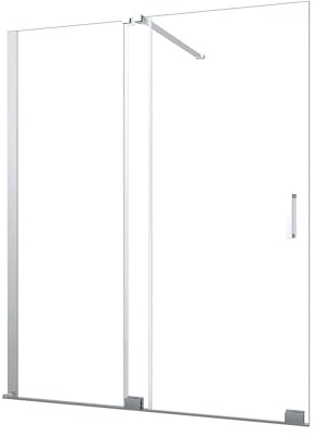 Paroi de douche type Walk-In verre 8 mm à porte coulissante réversible, hauteur 200 (126-130 cm h 200)