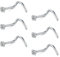 FECTAS Nasenring Schraube Nasenstecker 18G Korkenzieher Nase Piercing Schmuck Edelstahl 2mm Diamant CZ Silber