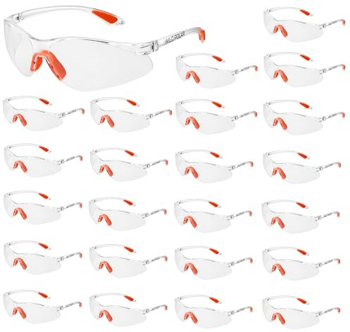 Wild Polar Safety Glasses - Clear Lenses, Anti-Fog Eye Protection Goggles with Orange Nose and Ear Grips - Lightweight & Durable, Comfortable Fit for Work, Lab, DIY & Outdoor Use
