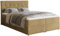 BROMARKT Boxspringbett mit Bettkasten Polsterbett mit Bonell-Matratze und Topper Doppelbett mit Stauraum Bett für Schlafzimmer gepolstertes Kopfteil Detroit 140x200 Härtegrad H3 Samtstoff Beige