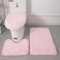 Reyox Badvorleger Set 3 Teilig, Weiche Hochflor Badematte rutschfest, Mikrofaser Flauschig Badteppich für Toilett WC Badezimmer Rosa 2 3 STK
