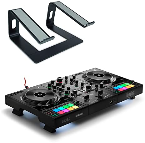 Hercules DJControl Inpulse 500 2-Deck DJ Controller + keepdrum supporto per computer portatile Nero
