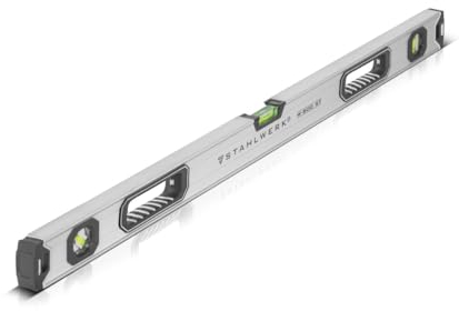 STAHLWERK Wasserwaage W-800 ST aus Aluminium mit 800 mm Länge magnetische Richtwaage | Magnet-Wasserwaage | Aluminium-Wasserwaage