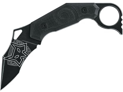 Fox Knives Moa Fixed G10 All Black - Karambit Messer Feststehende Klinge mit Kydexscheide - Messer mit feststehender Klinge aus N690