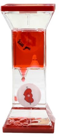 Liquid Motion Timer Bubbler, Minuteurs Sablier Liquides, Jouets Sensoriels pour Enfants Adulte, Minuteur à Bulles Fidget Toy Jouet de Bureau pour Relaxation Visuelle Soulager Stress Anxiété (Rouge)