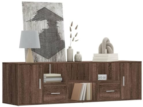 Genérico Wenjingqi-3307825 Eckschrank, Holz, Eiche, 160 x 40 x 45 cm, Braun
