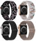 Fullmosa Schmutzabweisend Armband Kompatibel mit Apple Watch Armband 42mm 40mm 41mm 38mm, 4er Stoff Sportarmband für iWatch SE Series 10 9 8 7 6 5 4 3 2 1, Braun/Schwarz/Weiß/Leopard