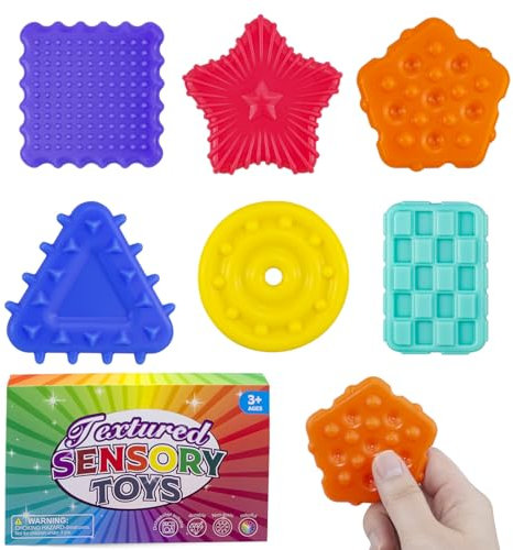 6 PCS Fidget Toys Set, Silicone Sensory Toys, Reusable Fidget Toy Set, Fidget Spielzeug Set, Sensory Toys Autism, Sensory Fidget Toys Suitable for Children and Adults Over 3 Years (Different Shape)