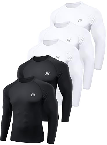 MEETWEE Kompressionsshirt Herren, Kurz/Langarm Funktionsshirt Männer Sportshirt Training Fitnessshirt Atmungsaktiv Laufshirt Unterhemd für Laufen Jogging Sport Turnhalle