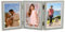 Ehuihuan Bilderrahmen 3 Bilder, Bilderrahmen Holz, Doppelt Collage Fotorahmen, Bilderrahmen Collage mit Scharnier Dreifach, Bilder Holzbilderrahmen für Büro, Hochzeit, Familie (Graues 6-Zoll-Triple)