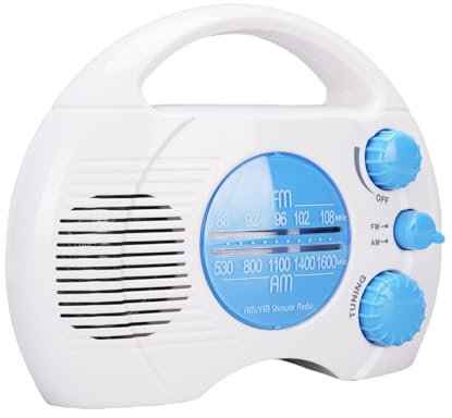 Duschradio, Wasserdacht Mini Tragbares AM/FM -Radio, Einstellbares Volumen, Badezimmer Radio Easy Tuning für die Heimküche Im Freien Batterie (Nicht inbegriffen)