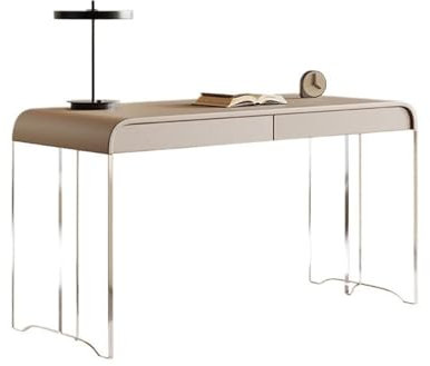 DTACBNEUZ PC Table Cream Wind Desk Light Luxury Modern Acrylic Suspension Office Desk Home Study Writing Desk Dresser All In One Work Desk(180x60x75cm)