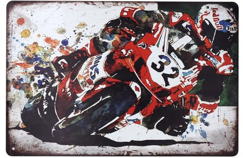 EANAGO Deko Blech-Schild Geschenkidee für Mann und Frau, Motorrad Biker | Aus Metall, 30x20 cm, mit abgerundeten Kanten. Mit vorgebohrten Löchern. Geschenkidee für Mann & Frau.
