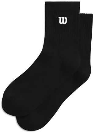 Wilson Calcetines Quarter Top, Hechos de Tejido Resistente, Ajuste Cómodo, Con Características Funcionales y Diseño con Estilo, Color: Negro, Talla: L