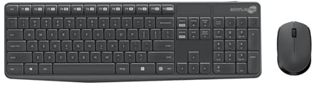 SIMPLETEK - Maus und Tastatur Set MK235 Layout Englisch US International QWERTY Wireless Wifi Schwarz
