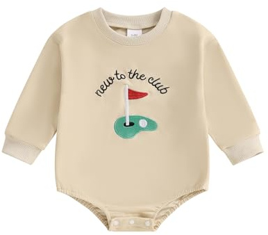 Beauace Baby Boy Autumn Clothes Golf Embroidery Romper Long Sleeve Jumpsuit Newborn Boys Outfit
