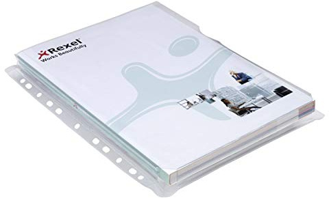 Rexel Nyrex A4 Plastic Punched Pocket Wallets with CD & Business Card Holders, Heavy Duty, Pack of 5, 2001016