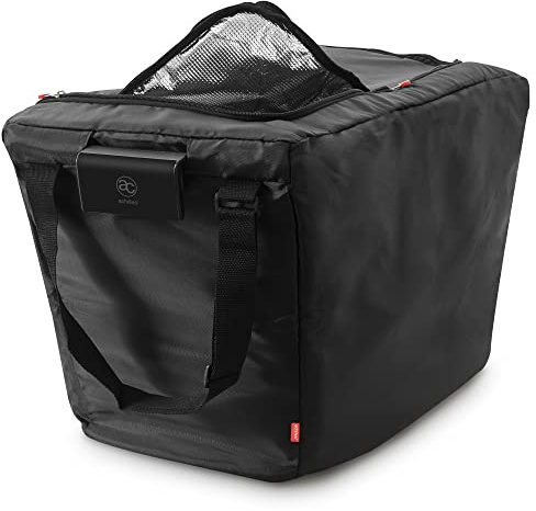 achilles Isolierte Kühltasche zum Einhängen, Einkaufswagentasche faltbar, Thermotasche, Kühlbox, große Thermobox, Einkaufstasche für alle gängigen Einkaufswagen, schwarz, 54 cm x 35 cm x 39 cm
