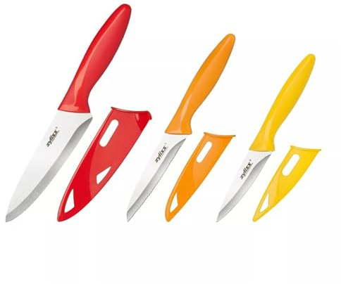 Zyliss 3 Piece Paring Knife Set with Sheath Covers