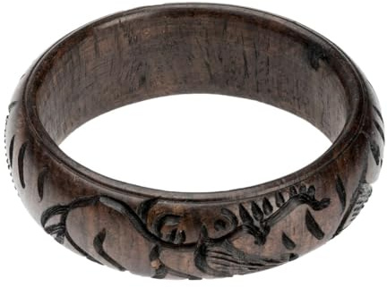 NaDeco Straußenei Ständer Ebonyholz, Durchmesser ca. 6,5–9,5 cm, Ringhöhe ca. 2,2–2,6 cm, Ringständer, für Straußeneier, Sammlerei, Tischdeko, Vitrine, Armreif, Afrika Deko, Ebony Holzringㅤ