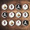 PRECUT Pirate Cupcake Toppers, Treasure Theme Edible Mini Cake Decorations - Edible Pirate Party Decorations, Pirate Cake Topper, Pirate Edible Cupcake Toppers (48)
