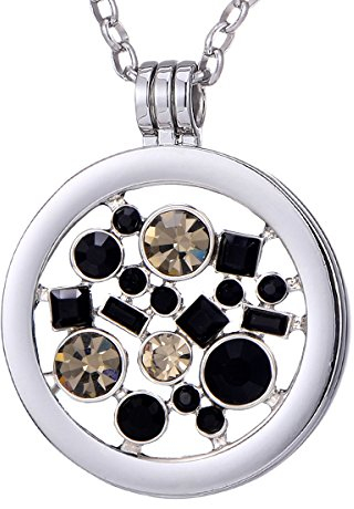 Morella Damen Halskette 70 cm Edelstahl und Anhänger mit Coin Universum 33 mm im Schmuckbeutel