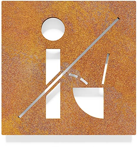 Vintage Hinweis-Schild Bitte setzen - selbstklebend - Retro Design Piktogramm - WC-Schild H-21-R