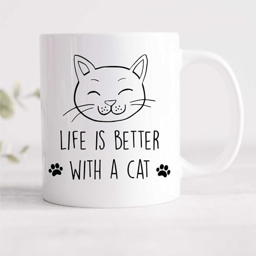 60 Second Makeover Limited Cat Life is Better with A Cat Mug Pet Present Kitten Friend Funny Mug