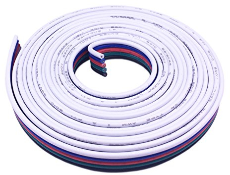 BoHong 10m 22AWG RGBW LED Streifen Verlängerungskabel 5 polig RGBW 5050 LED Strip Extension Cable Cord LED Band Verlängerung Kabel LED Stripe Anschlusskabel 5 Pin LED Verbinder Verbindungskabel