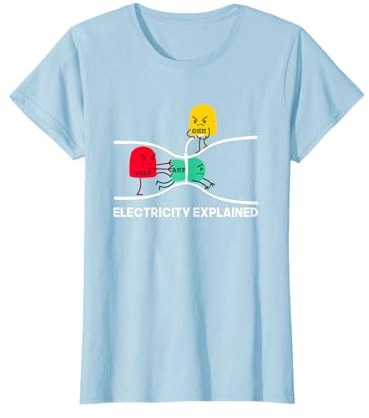 Electricity Explained stuff I funny Physik Nerd Geschenk , Kurzarm, T-Shirt