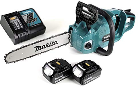 Makita DUC 355 RG2 - Motosega a batteria 36 V (2 x 18 V) Brushless 35 cm + 2 batterie 6,0 Ah + caricatore