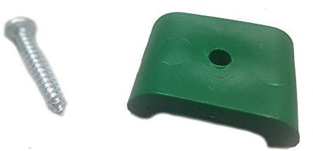 Fencing, Mesh, Weld Mesh, Wire Support Clips Fasteners Ideal for Attaching to Wooden Posts, Fencing & Walls. Green Plastic Including Screw. (Pack of 20)