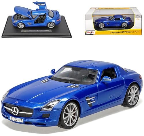 Mercedes-B SLS AMG Gullwing Coupe Blau C197 Ab 2009 1/18 Maisto Modell Auto
