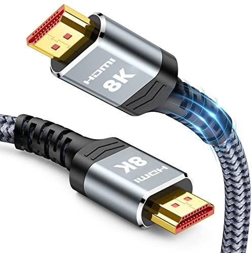 Snowkids 8K HDMI Cable 0.5m, HDMI 2.1 Cable, 8K@60Hz HDMI Lead, 4K@120Hz, eARC HDR10 4:4:4| 21:9, HDCP 2.2/2.3, 3D, VRR, Ethernet Function, Compatible with Latest game console/TV/HDTV