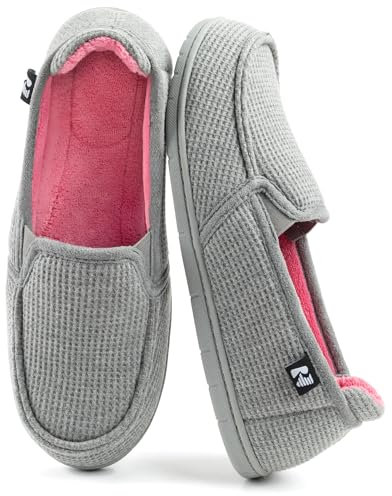 RockDove Chausson à Capuche Bicolore pour Femme avec Semelle Intérieure Amovible, 38 EU, Gris et Rose