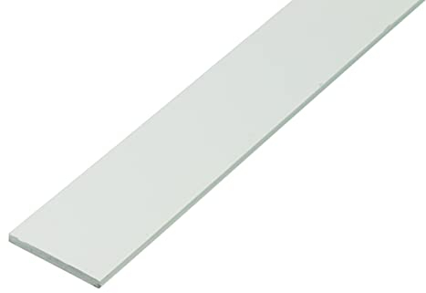 Alberts 498788 Flachstange | Kunststoff, weiß | 1000 x 30 x 3 mm | 9er Set