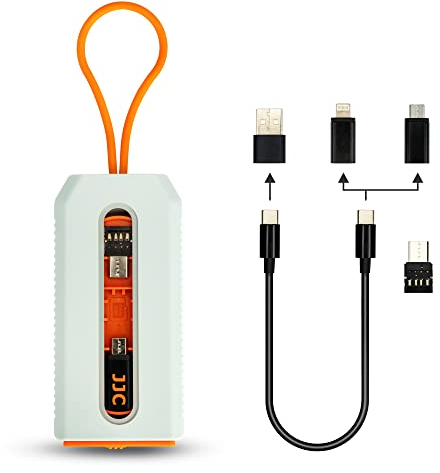 JJC USB C Datenkabel 4 Konverter Set mit Aufbewahrungstasche, USB C auf Lighting Adapter, USB C auf Micro USB Adapter, USB C auf USB A Adapter, OTG Adapter, für MicroSD Nano SIM Karten Telefon PC
